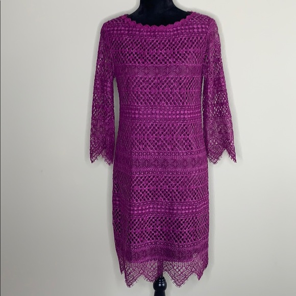 NWOT Trina Turk 3/4 Slv Embroidered Sheath Dress - Picture 1 of 8